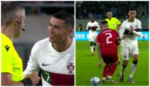 Radu Petrescu i-a dat cartonaşul galben lui Cristiano Ronaldo pentru simulare! Starul portughez a început să râdă, după ce a cerut explicaţii