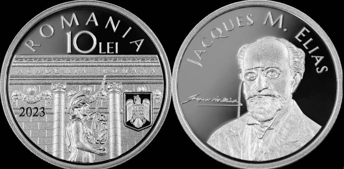 BNR lansează o monedă din argint cu tema Jacques M. Elias 