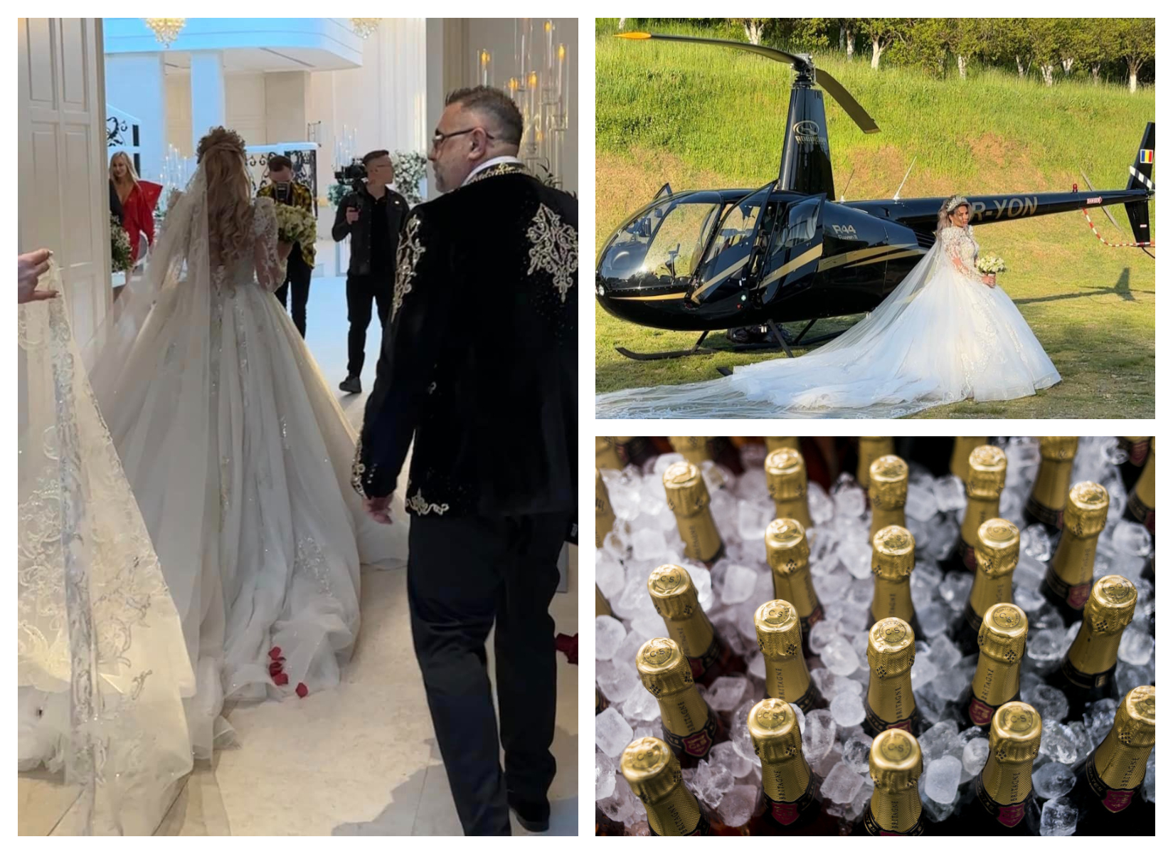Nuntă de șeic la Oradea, cu șampanii de 10.000 euro sticla și elicopter pentru mireasă /FOTO! ”N-a găsit decât 19 bucăți în Europa. Ar fi vrut 30”