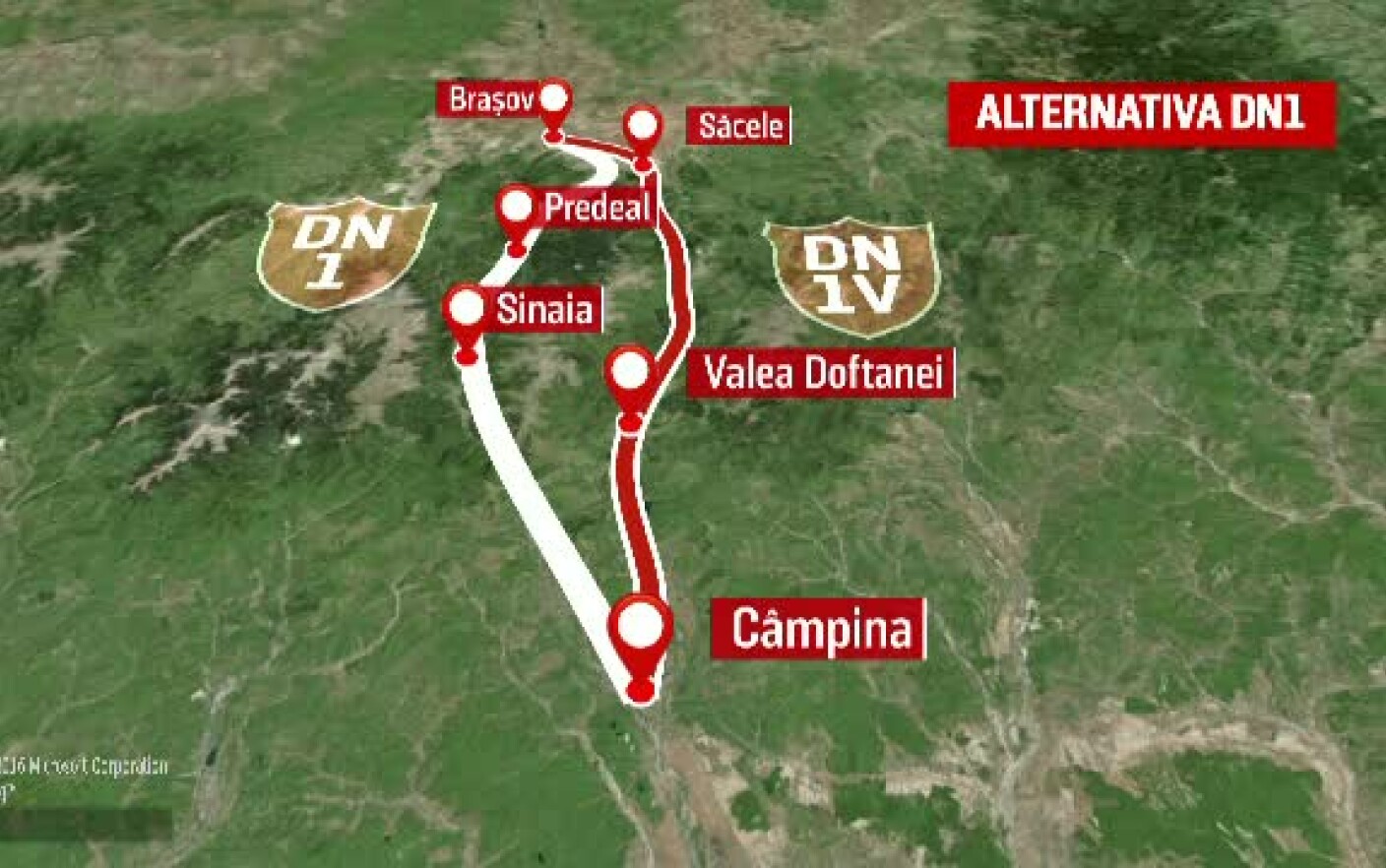 Anul 2025, termenul de finalizare a lucrărilor la drumul alternativă la DN1, care va duce la Braşov prin Valea Doftanei