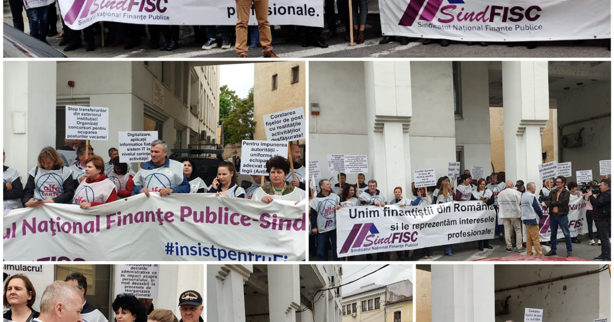 Angajații din Finanțe protestează din nou, pentru că Ministerul Finanțelor nu și-a respectat angajamentele. „Sistemul fiscal românesc nu este funcțional”