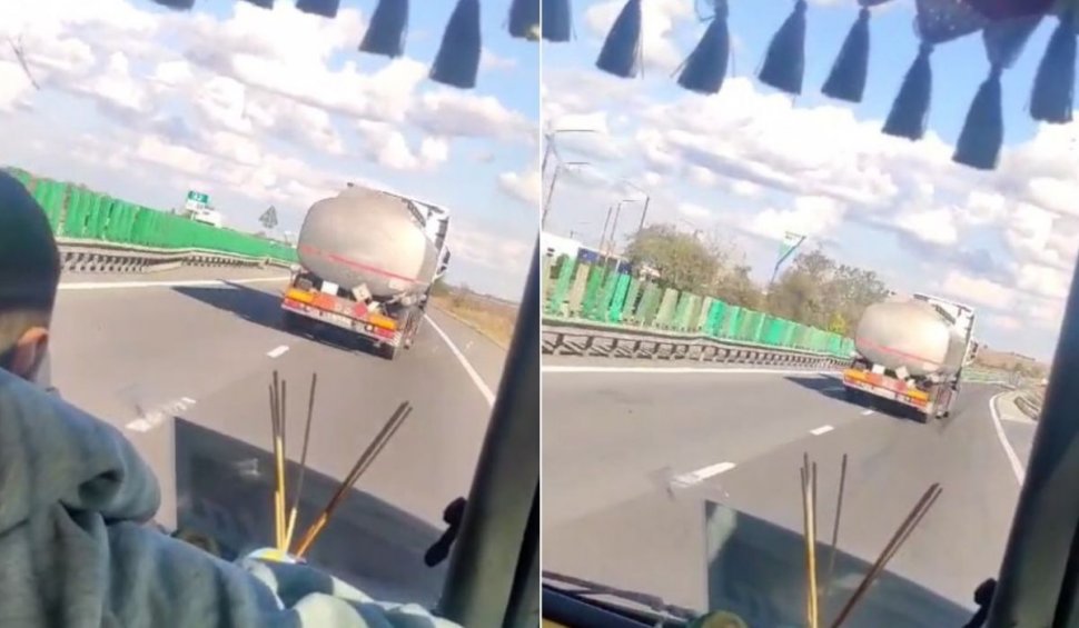 La un pas de tragedie! Şofer ucrainean filmat când conduce în zig-zag pe Autostrada Soarelui. Ce alcoolemie avea