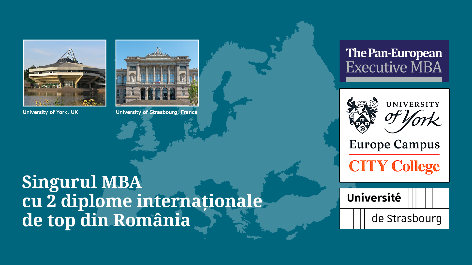 Pan-European Executive MBA în București: un MBA de clasă mondială cu diplomă dublă de la Universitatea York și Universitatea Strasbourg