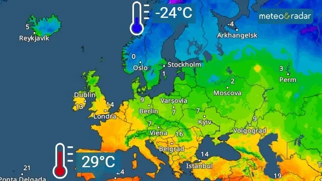Și vară, și iarnă… Diferență de 50 de grade în Europa