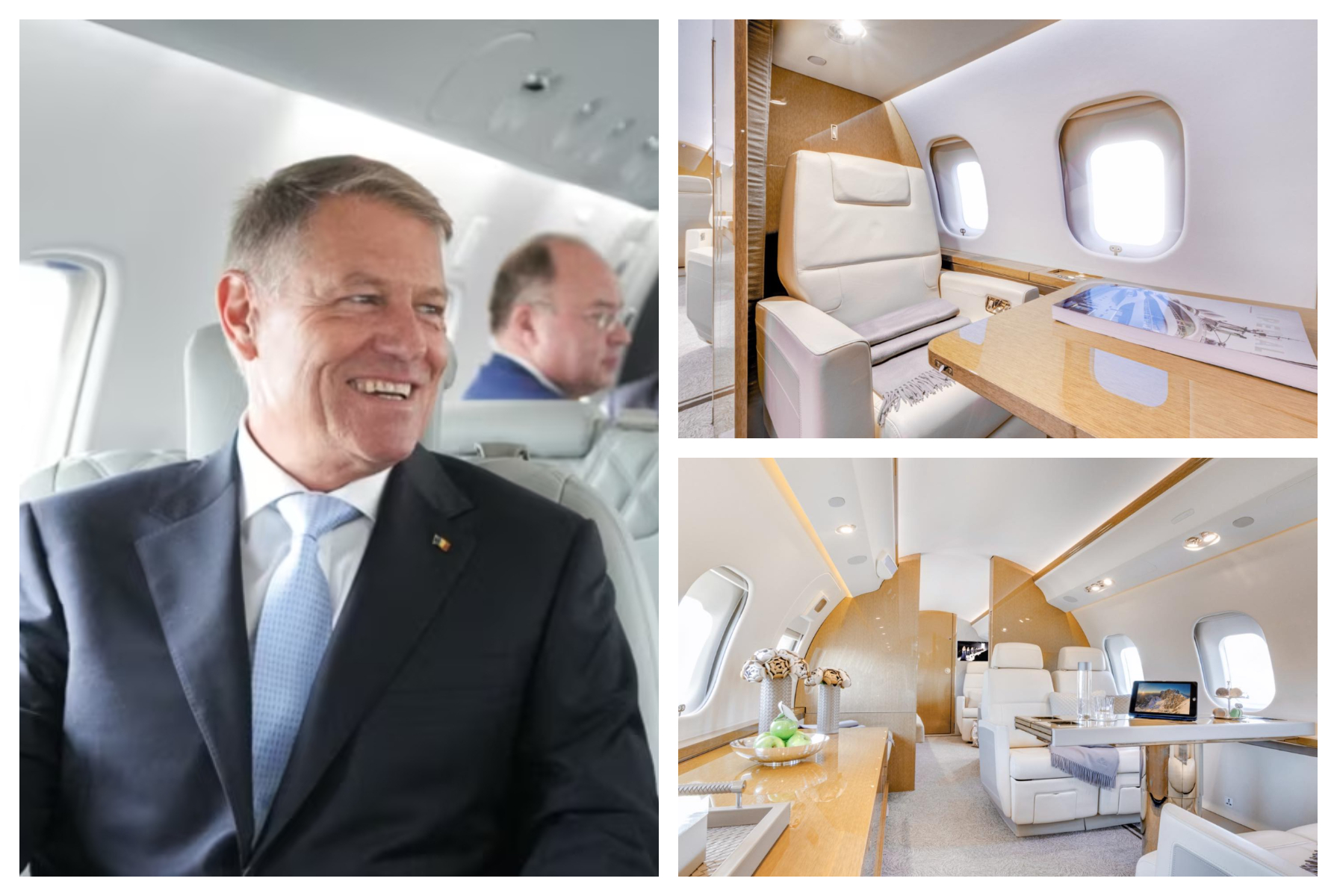 Luxul din avionul închiriat cu care călătorește Klaus Iohannis în jurul lumii /FOTO! Președintele a fost în America Latină, acum pleacă în Africa. 60 milioane $ costă un astfel de privat jet