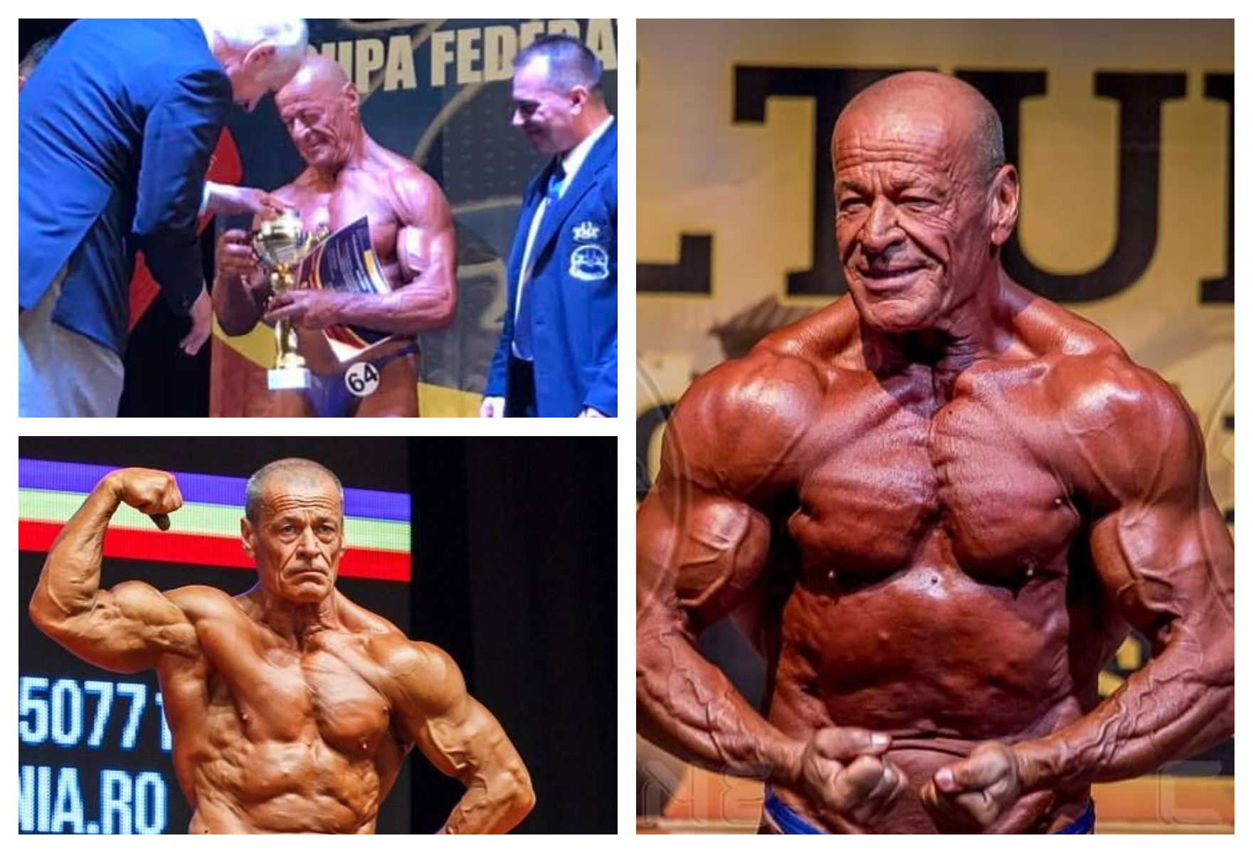 Pensionar român culturist, pe podiumul Campionatului Mondial din Spania 2023! La 73 de ani, Vasile Șerban a uimit arbitrii și sportivii  prezenți la finala turneului
