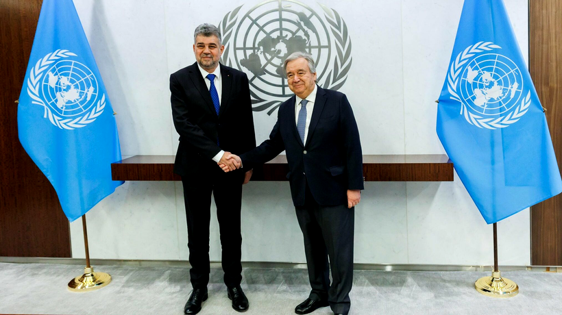Marcel Ciolacu, la ONU: România iubește pacea și aspiră la soluționarea divergențelor de interese între țări