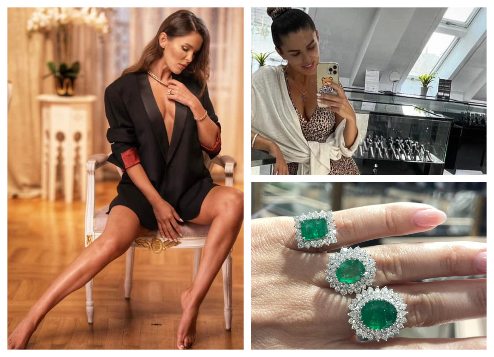 Denisa Nechifor a lăsat prezentările de modă pentru o afacere cu bijuterii.   Merge escortată când este model pentru propriile giuvaeruri căci a purtat și diamante de 100.000 euro!