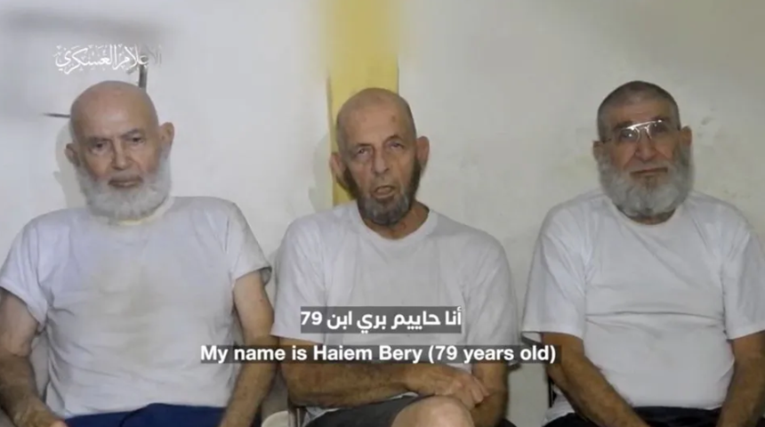 Hamasul difuzează o înregistrare video cu trei ostatici israelieni în vârstă care cer Israelului să-i elibereze