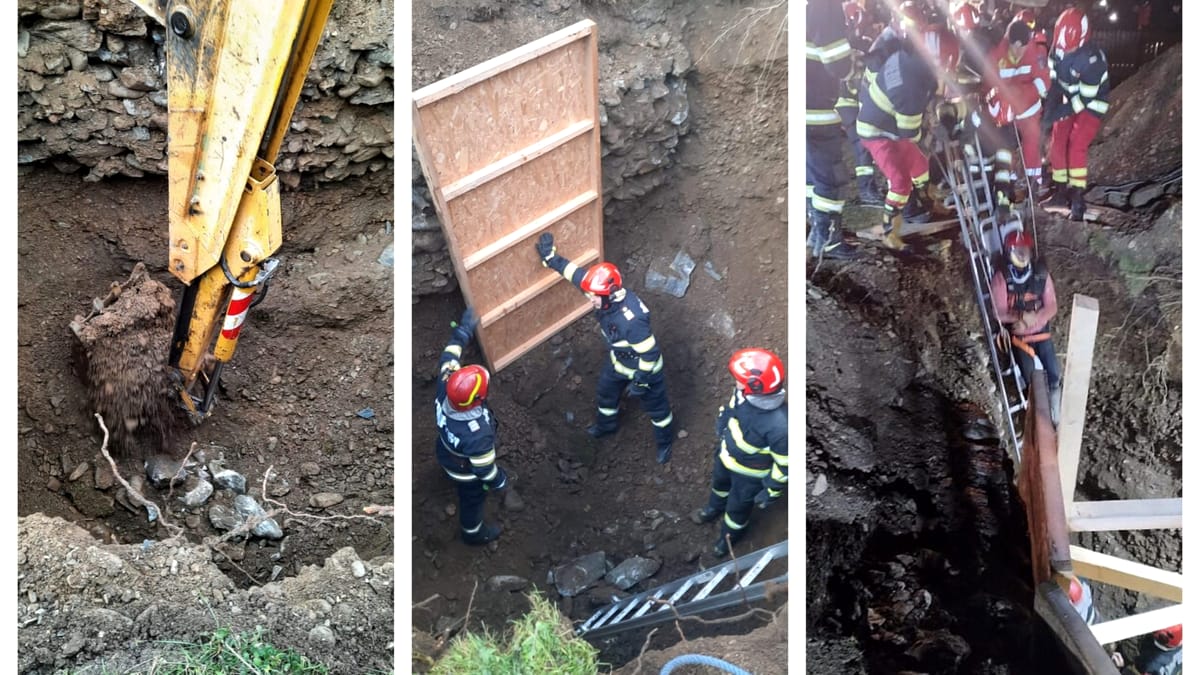 Salvare miraculoasă la Suceava. Bărbat prins sub un mal de pământ, scos în viață după 8 ore de săpături