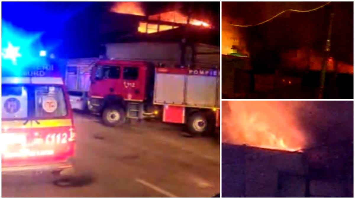 Incendiu violent la Pitești. Zeci de persoane evacuate dintr-un restaurant