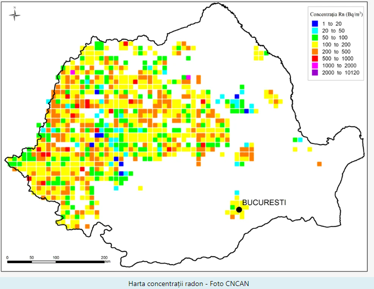 Harta radonului în România, gazul radioactiv ucigaș