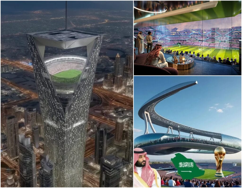 Primul stadion suspendat din lume, la 350 de metri deasupra deșertului