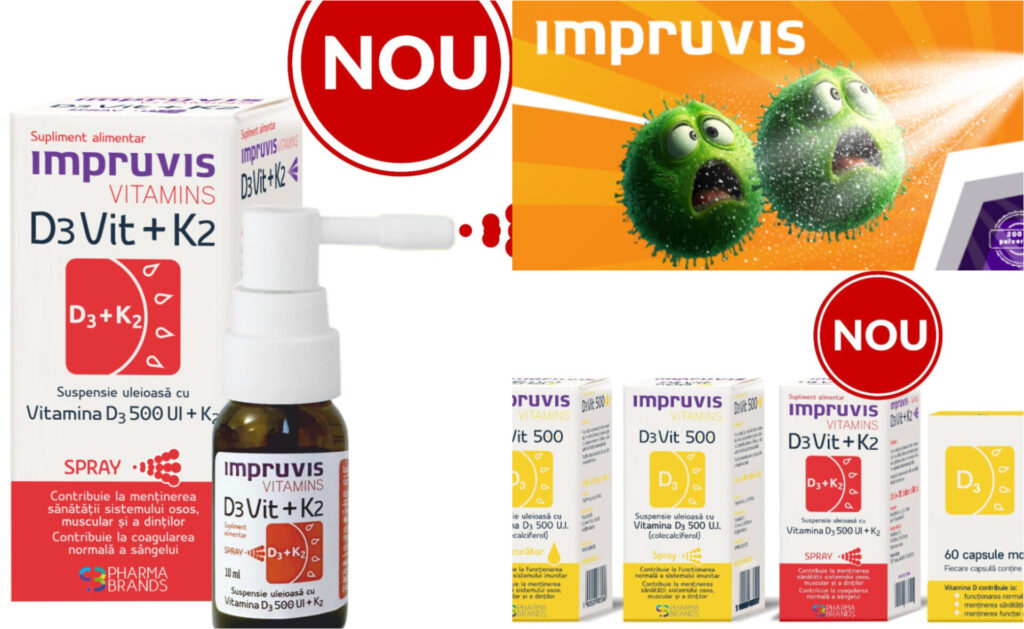 Impruvis lansează noul Impruvis D3VIT+ K2, pentru UN PLUS D3 SĂNĂTATE și IMUNITATE, de la mic la mare!